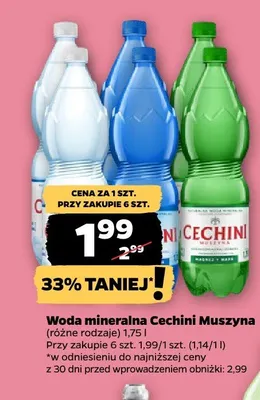 Woda mineralna Cechini Muszyna promocja w Netto