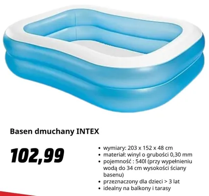 Basen dmuchany INTEX promocja w Media Markt