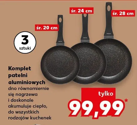 Komplet patelni aluminiowych promocja w Kaufland