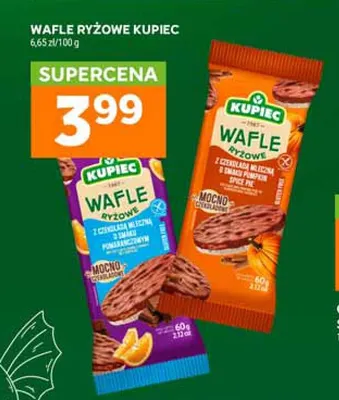 Wafle ryżowe z czekoladą mleczną o smaku pomarańczowym Kupiec promocja w Stokrotka