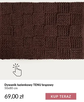 Dywanik łazienkowy Tenu brązowy 50x80 cm Homla promocja w Homla