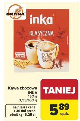 Kawa zbożowa Inka klasyczna promocja w Carrefour Market