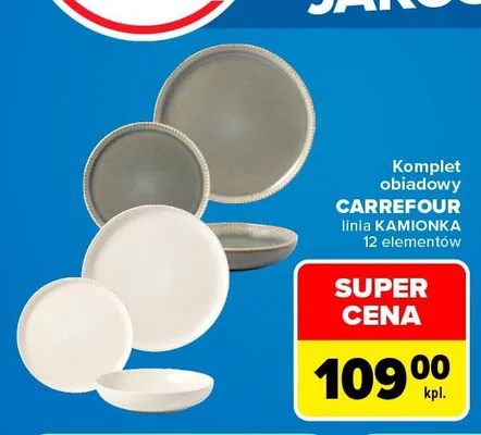 Komplet obiadowy Carrefour Kamionka 12 elementów promocja w Carrefour