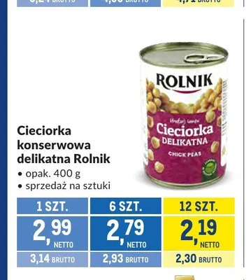 Cieciorka konserwowa delikatna Rolnik promocja w Makro