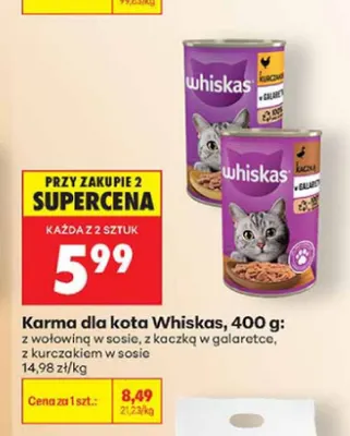 Karma dla kota Whiskas z wołowiną w sosie promocja w Biedronka
