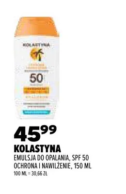 Emulsja do opalania Kolastyna SPF 50 Ochrona i Nawilżenie promocja w Drogerie Natura