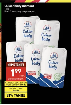 Cukier biały Diamant promocja w Delikatesy Centrum
