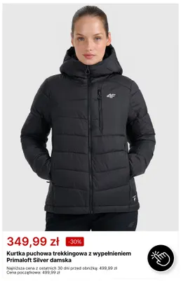 Kurtka puchowa trekkingowa z wypełnieniem Primaloft Silver damska 4F promocja w 4F