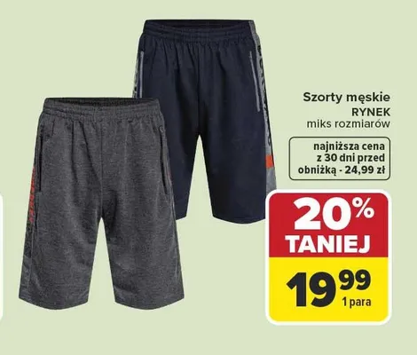 Szorty męskie RYNEK miks rozmiarów promocja w Carrefour