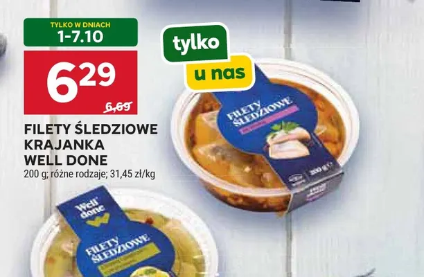 Filety śledziowe krajanka Well Done promocja w Stokrotka