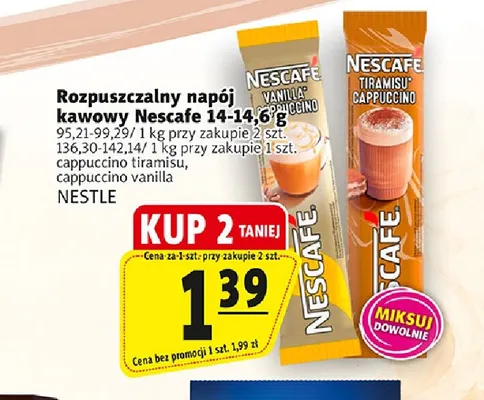Kawa rozpuszczalna Rozpuszczalny napój kawowy Nescafe cappuccino vanilla promocja w Prim Market