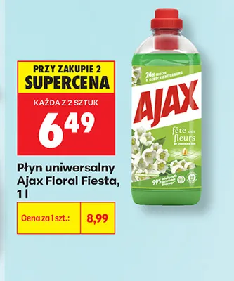 Płyn uniwersalny Ajax Floral Fiesta promocja w Biedronka