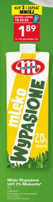 Mleko Wypasione UHT 2% Mlekovita promocja w LEWIATAN