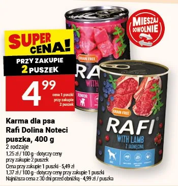 Karma puszka dla psa Rafi Dolina Noteci promocja w Twój Market
