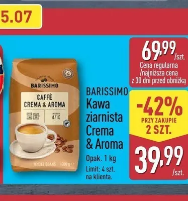 Kawa ziarnista Barissimo Crema & Aroma promocja w Aldi