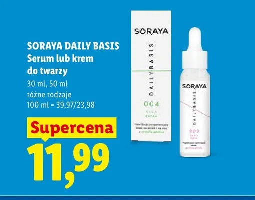 Serum do twarzy Soraya Daily Basis promocja w Lidl