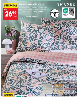 Komplet pościeli z mikrofazy Smukee 160x200 cm promocja w Biedronka