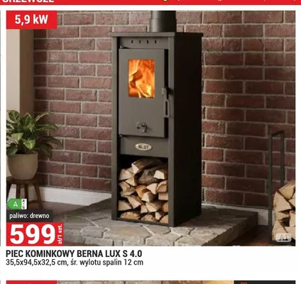 Piec kominkowy Berna Lux S 4,0 promocja w Merkury Market