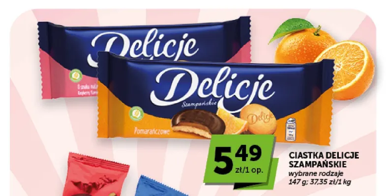 Ciasteczka Delicje Szampańskie pomarańczowe promocja w Groszek