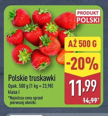 Polskie truskawki klasa I promocja w Aldi