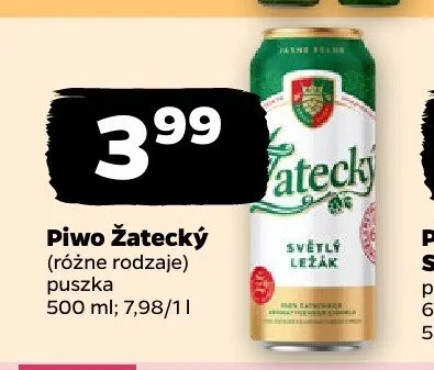 Piwo Žatecký puszka promocja w Netto
