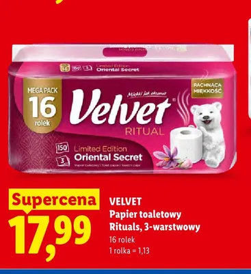 Papier toaletowy Velvet Ritual Oriental Secret 3-warstwowy 16-pak promocja w Lidl