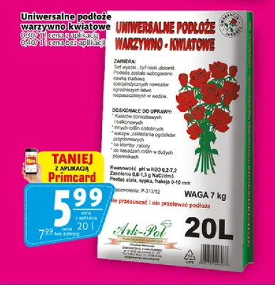 Uniwersalne podłoże warzywno-kwiatowe Ark-Pol promocja w Prim Market