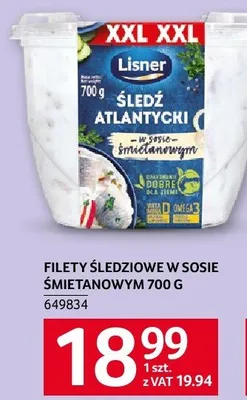 Filety śledziowe w sosie śmietanowym Lisner 700 g promocja w Selgros