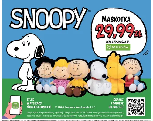 Maskotka Snoopy promocja w Stokrotka