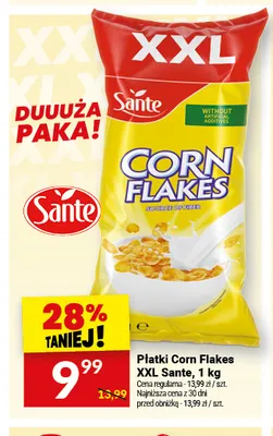 Płatki Corn Flakes XXL Sante promocja w Twój Market