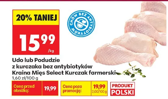 Udo lub podudzie z kurczaka bez antybiotyków Kurczak Farmerski promocja w Biedronka