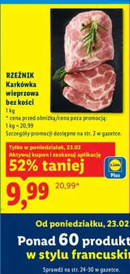 Karkówka wieprzowa bez kości promocja w Lidl