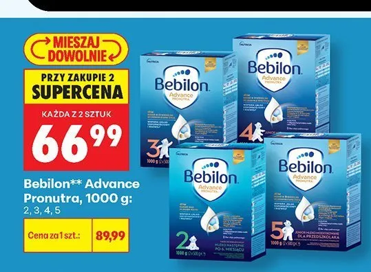 Mleko następne Bebilon Advance Pronutra 2 promocja w Biedronka