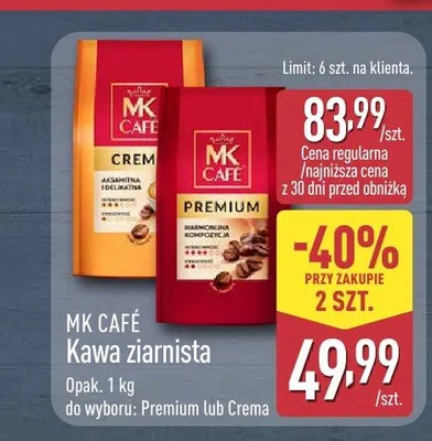 Kawa ziarnista MK Café Crema promocja w Aldi