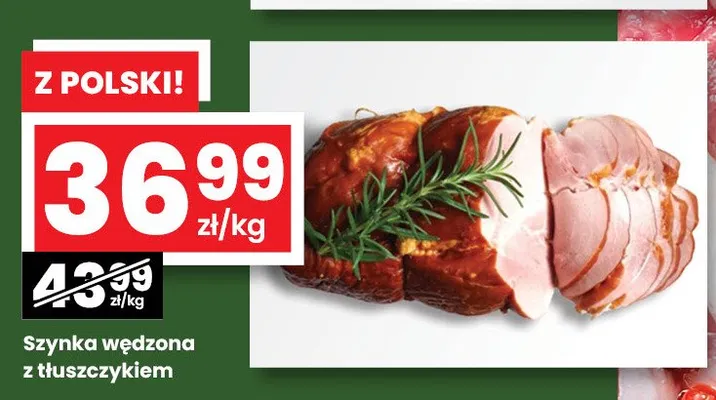 Szynka wędzona z tłuszczykiem promocja w emma MARKET
