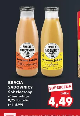 Sok tłoczony jabłko z cytryną Bracia Sadownicy promocja w Kaufland