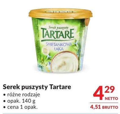 Serek puszysty Tartare promocja w Makro