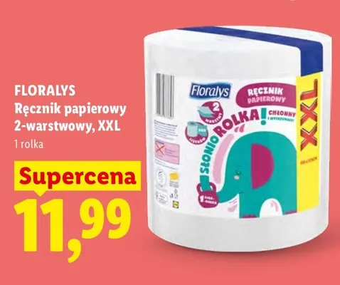 Ręcznik papierowy Floralys 2-warstwowy XXL promocja w Lidl
