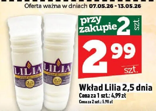 Wkład Lilia 2,5 dnia promocja w TOPAZ