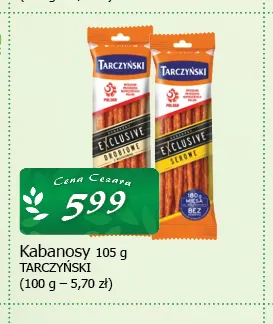 Kabanosy Exclusive serowe Tarczyński promocja w CEZAR Delikatesy
