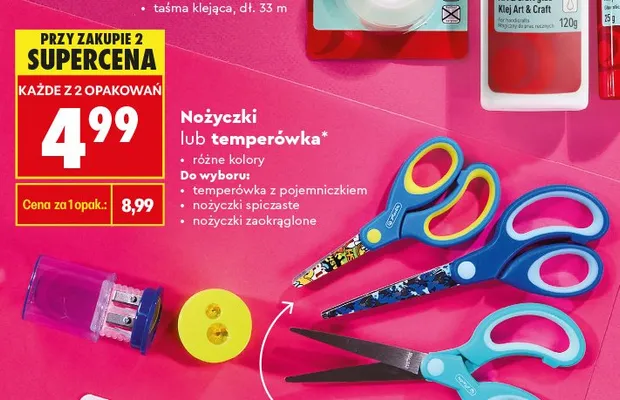 Nożyczki spiczaste Herlitz promocja w Biedronka