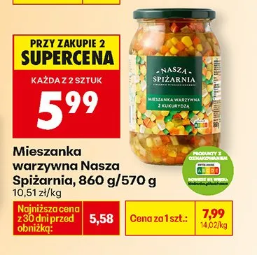 Mieszanka warzywna z kukurydzą promocja w Biedronka
