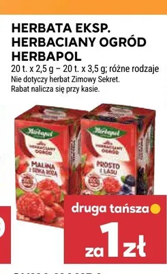 Herbata ekspresowa Herbaciany Ogród Prosto z Lasu Herbapol promocja w Stokrotka