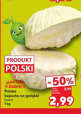 Kapusta polska na gołąbki promocja w Kaufland