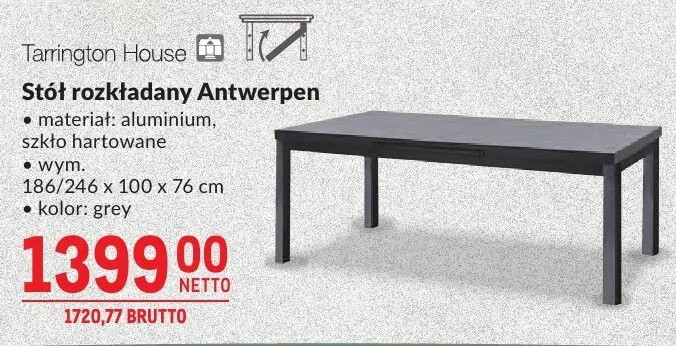 Stół rozkładany Antwerpen Tarrington House promocja w Makro
