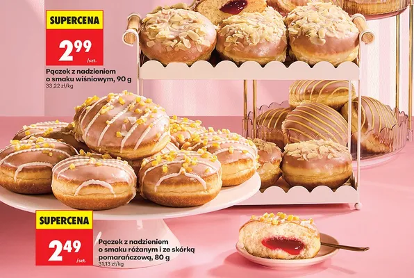 Pączek z nadzieniem o smaku wiśniowym promocja w Biedronka