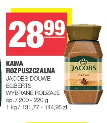 Kawa rozpuszczalna Jacobs Crema promocja w SPAR