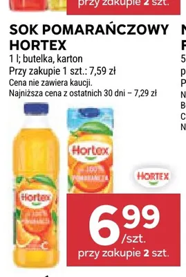 Sok pomarańczowy Hortex promocja w Stokrotka