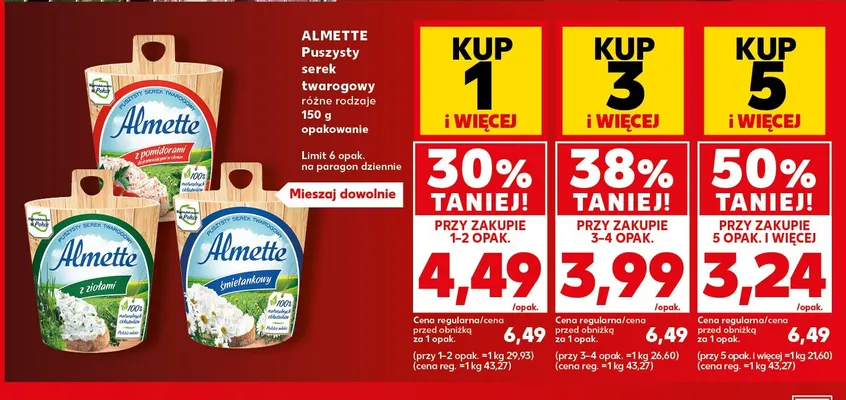 Puszysty serek twarogowy z ziołami Almette promocja w Kaufland