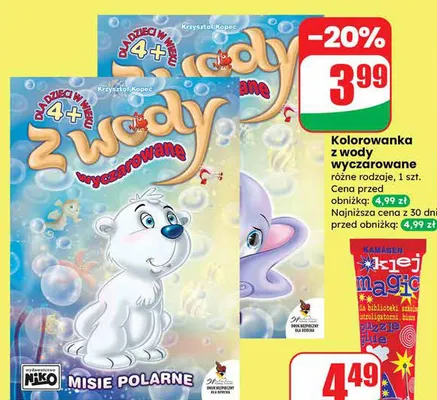 Kolorowanka z wody wyczarowane różne rodzaje promocja w Dino